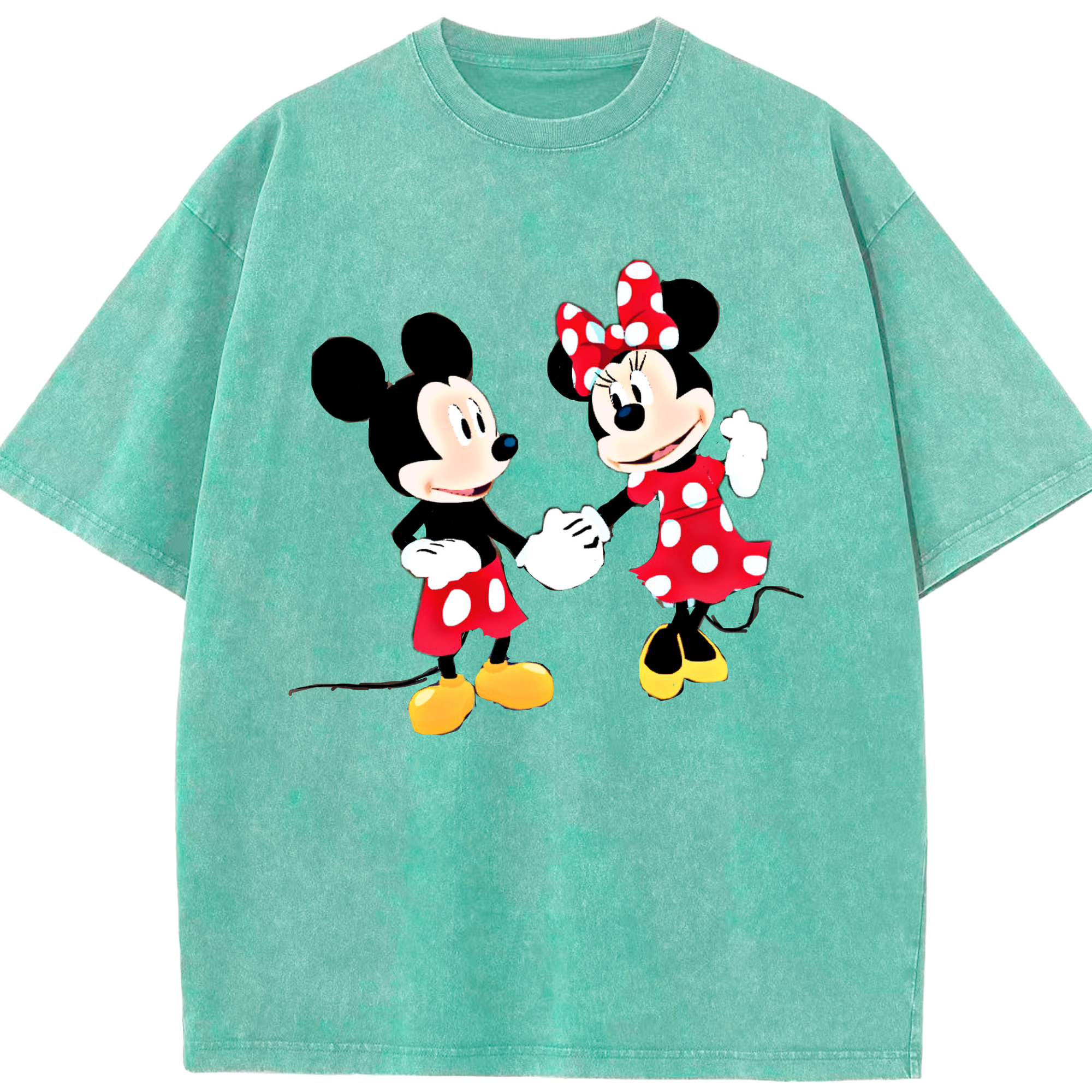 （画像用） ミッキーマウス Mickey Mouse 綿100% ヴィンテージ風 半袖Tシャツ（フロントプリント）